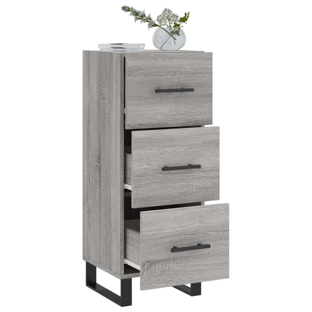 vidaXL Komoda siva sonoma 34,5x34x90 cm inženirski les | Shoptok.si