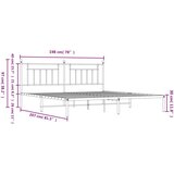 Metalni okvir za krevet s uzglavljem bijeli 193x203 cm | shoptok.hr