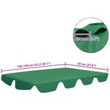  Zamjenski krov za vrtnu ljuljačku zeleni 150/130 x 105/70 cm | shoptok.hr