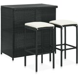 Poli 3-dijelni barski set od poliratana crni | shoptok.hr