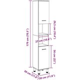 vidaXL Kopalniška omarica betonsko siva 30x30x179 cm iverna plošča | Shoptok.si