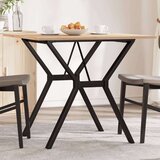 vidaXL jedilna miza y okvir 80x80x75 cm trdna borovina lito železo | Shoptok.si
