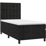 vidaXL Krevet box spring s madracem LED crni 90x200 cm baršun | shoptok.hr