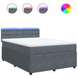 Maison Chic Box spring posteljni - Vzmetna postelja z vzmetnico temno siv 140x190 cm žamet SL10703, (21905469) | Shoptok.si