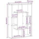 Police za knjige Crni hrast 63 x 20 x 90 cm Konstruirano drvo | shoptok.hr