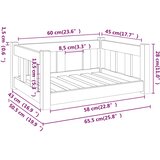  Krevet za pse 65,5 x 50,5 x 28 cm od masivne borovine | shoptok.hr