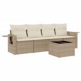 Maison Chic Seti vrtnega pohištva - Vrtna garnitura - Vrtni pohištvo set 5-delna z blazinami bež poli ratan, (21814953) | Shoptok.si