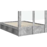  Krevetna konstrukcija s pohranom i uzglavljem Betonska siva 160 x 200 cm | Shoptok.si