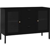 vidaXL komoda crna 105 x 35 x 70 cm od čelika i kaljenog stakla | shoptok.hr