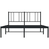 Metalni okvir za krevet s uzglavljem crni 135x190 cm | shoptok.hr