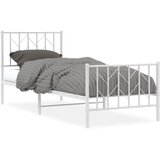  The Living Store Kovinski posteljni okvir z vzglavjem in vznožjem bel 80x200 cm - Posteljni Okvir, (21501549) | Shoptok.si