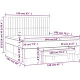  Krevet s oprugama i madracem krem 160x200 cm od tkanine | shoptok.hr