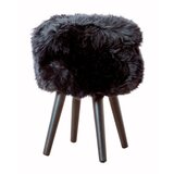 Native Natural Stolica sa crnim sjedalom od ovčjeg krzna Black, ⌀ 30 cm Cene