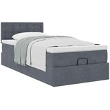vidaXL Otomanski posteljni okvir z vzmetnico siv 100x200 cm žamet | Shoptok.si