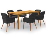  7-dijelni vrtni blagovaonski set crni | shoptok.hr
