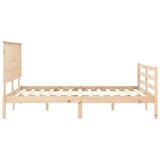  Posteljni okvir z vzglavjem 160x200 cm trden les | Shoptok.si