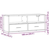 vidaXL TV ormarić crni 100 x 31 x 39,5 cm konstruirano drvo i metal | shoptok.hr