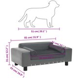 SOFA za pse siva 81 x 43 x 31 cm od pliša i umjetne kože | shoptok.hr