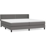 Maison Chic Box spring postelja - Vzmetna postelja z vzmetnico siva 200x200 cm umetno usnje SL21138, (21892971) | Shoptok.si