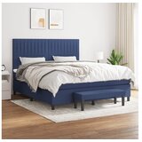  Box spring postelja z vzmetnico modra 160x200 cm blago | Shoptok.si