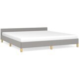 The Living Store Posteljni okvir brez vzmetnice svetlo siv 180x200 cm tkanina - Posteljni Okvir Z Vzglavjem, (21526448) | Shoptok.si