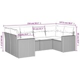  6-dijelni set vrtnih sofa od poliratana s jastucima sivi | shoptok.hr