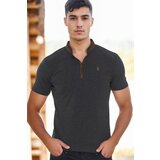 Dewberry T8571 ZIPPERED MEN'S T-SHIRT-OPEN ANTHRACITE | shoptok.hr