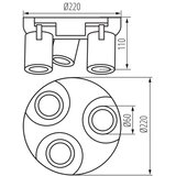 Kanlux 38963 - Stropno spot svetlo LAURIN, 3xGU10/10W/230V, mesing/crna | Eponuda.com