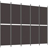 Maison Chic Paravan - Sobne pregrade 5-delni rjav 250x200 cm blago, (22111401) | Shoptok.si