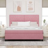  LED Box Spring Krevet s madracem Ružičasta 180 x 200 cm Baršun | shoptok.hr