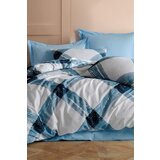 Aberto Design komplet posteljina Andri, 195x220 cm, Bela-Plava | ePonuda.com