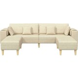 Tkaninska sofa s jastukom 3 pcs Krema 208 cm tkanina | shoptok.hr