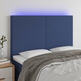 The Living Store LED posteljno vzglavje modro 144x5x118/128 cm blago - LED Vzglavje, (21659221) Cene