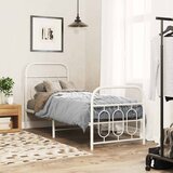 Maison Chic Kovinski Posteljni okvir - Enojna postelja - Postelja za odrasle z vzglavjem in vznožjem bel 75x190 cm, (21695826) | Shoptok.si