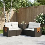  Set sofe 5 kom. Crna i krem-bijela Poli Rattan i čelik | shoptok.hr