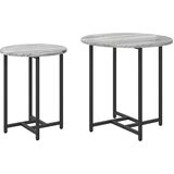  Set pomoćnih stolića 2 pcs Siva Sonoma i crna | Eponuda.com