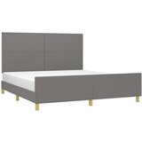  Za krevet s uzglavljem tamnosivi 160 x 200 cm od tkanine | shoptok.hr