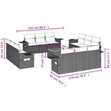  13-dijelni set vrtnih sofa od poliratana s jastucima sivi | shoptok.hr