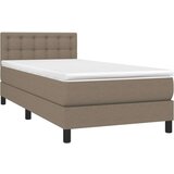  Box spring postelja z vzmetnico LED taupe 80x200 cm blago, (20900043) | Shoptok.si