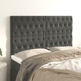 vidaXL Posteljno vzglavje 4 kosa temno siv 80x7x78/88 cm žamet Cene