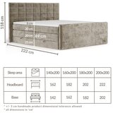 Maison de Rêve Svjetlo smeđi boxspring krevet s prostorom za odlaganje 180x200 cm Ava – | shoptok.hr