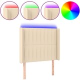 Maison Chic led posteljno vzglavje - vzglavna omarica - nočna omarica krem 103x16x118/128 cm blago, (21706747) | Shoptok.si