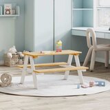 vidaXL Dječji stol s klupama IRUN bijeli 90x79,5x50cm puno drvo | shoptok.hr