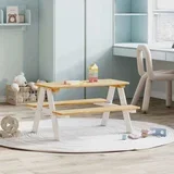Dječji stol s klupama IRUN bijeli 90x79,5x50cm puno drvo