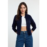 Trendyol Navy Blue Soft Texture Zippered Knitwear Cardigan | Shoptok.si