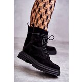S. BARSKI Women's Suede Boots Tied Black Afra | Shoptok.si