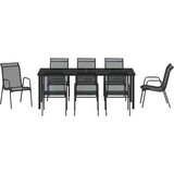  Vrtni set za objed 9 kom. Crna Čelik s prahom premazan | shoptok.hr