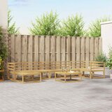  Set vanjskih sofa 8 pcs Bijela Čvrsto drvo akacije | shoptok.hr