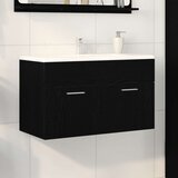 vidaXL omara pod umivalnik za kopalnico Črni hrast Inženirski les | Shoptok.si