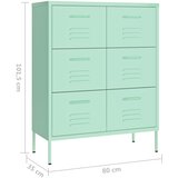  Ladičar boja mente 80 x 35 x 101,5 cm čelični | shoptok.hr